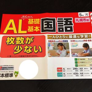 1157 AL基礎基本国語 ５年 日本標準 非売品 小学 ドリル 問題集 テスト用紙 教材 テキスト 解答 家庭学習 計算 漢字 過去問 ワーク 文章