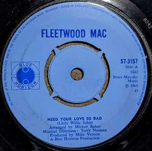 Fleetwood Mac-Need Your Love So Bad/No Place To Go★英Blue Horizon Orig.7"/Peter Green