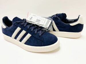 デッド!! 希少 新品 13年製 adidas CAMPUS 80s ZOZO アディダス キャンパス 紺 × 白 ネイビー スエード ハラコ リザード us 7.5 / 25.5 ㎝