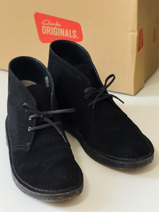 激安100円!! CLARKS DESERT BOOT クラークス デザートブーツ ブラック黒 UK 8 元箱有り!!