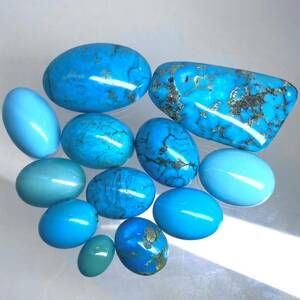 ◆天然トルコ石12点おまとめ200ct◆m ルース 裸石 宝石 ジュエリー ターコイズ jewelry turquoise 