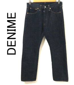 廃版 極美品 旧 ドゥニーム DENIME SHINS 66モデル 紙パッチ セルビッチ デニムパンツ W30 濃紺 インディゴ XX