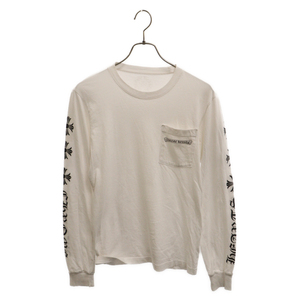 CHROME HEARTS クロムハーツ CH PLUS L/S TEE CHプラス サイドロゴプリント 長袖Tシャツ ホワイト