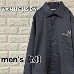 【VANHEUSEN】ヴィンテージ　長袖シャツ【メンズM】グレー　G25