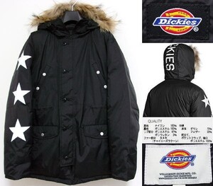 ディッキーズ■DICKIES■N-3B■ダウンジャケット☆星柄★スタープリント■リアルファー■新品■L