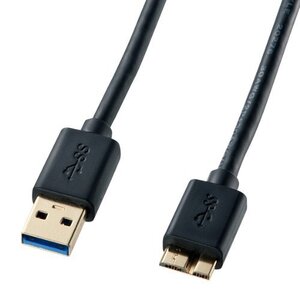 サンワサプライ USB3.0マイクロケーブル(A-MicroB) 1m ブラック KU30-AMC10BK