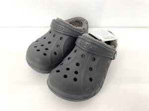 新品■クロックス CROCS キッズ ウィンター クロッグ キッズ ボア付サンダル c12 18.5cm グレー