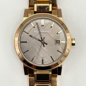 【稼働】BURBERRY バーバリー クオーツ デイト BU9005 ローズゴールド メンズ 腕時計