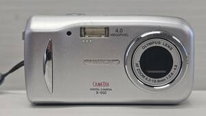 M-7698 【同梱不可】980円～ 現状品　OLYMPUS/オリンパス　CAMEDIA　X-550　コンパクト　デジタルカメラ　シルバー　通電確認済み　