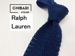 【超美品】Ralph Lauren　ラルフローレン　無地柄 ネクタイ 3本以上 送料無料 メンズ ネイビー　ニットタイ　1202219