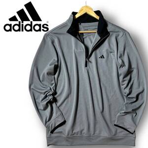 新品 adidas GOLF アディダス 吸汗速乾 UVカット ストレッチ ハーフジップシャツ プルオーバージャケット ゴルフ IU4511 XL LL ◆B4114