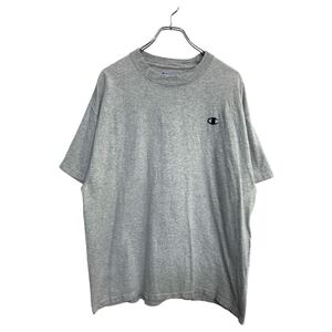 Champion 半袖 ロゴ Tシャツ XLサイズ チャンピオン 刺繍 グレー 古着卸 アメリカ仕入 t2409-4076