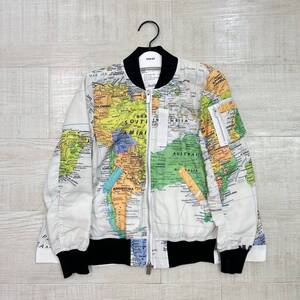 20ss 2020 sacai サカイ KIDS キッズ WORLD MAP BLOUSON 20-00051K ワールドマップ 世界地図柄 総柄 MA-1 ボンバー ブルゾン サイズ 6