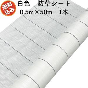 防草シート 白色（サンホワイト） 0.5m×50m 1本セット 抗菌剤 UV剤入り 反射 除草シート 太陽光 野菜 畑 農業