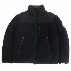 極美品□18-19AW モンクレールジーニアス 2 BROHAN デカロゴワッペン WZIP リバーシブル ボア ダウンジャケット 黒 0 正規品 メンズ