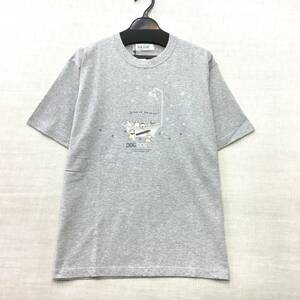 【新品】綿100％ 半袖Ｔシャツ M-Lサイズ 送料無料 レディース イヌ グレー ゆったりサイジング 透けないしっかり生地 婦人Ｔシャツ