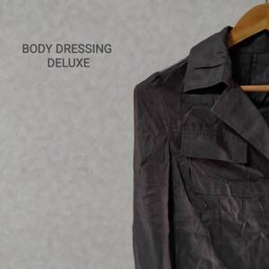 BODY DRESSING Deluxe ボディドレッシング デラックス ジャケット アウター 薄手 フロントボタン 無地 チャコールグレー サイズ38 SJJ226