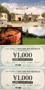 1万円分 ベルーナ 株主優待券 運営施設優待割引券 1000円x10枚セット 銀座のステーキ 銀座焼肉にく崎 銀座の蕎麦屋 他