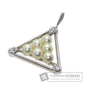 MIKIMOTO ミキモト パール 真珠 ダイヤモンド ペンダントトップ K14ホワイトゴールド レディース 中古