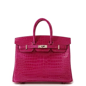 エルメス バーキン25 ローズシェヘラザード/シルバー金具 ポロサスシャイン C刻印 HERMES Birkin ハンドバッグ 【安心保証】