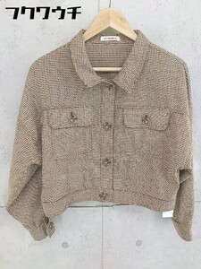 ◇ natural couture ナチュラルクチュール NICE CLAUP 千鳥格子 長袖 ジャケット サイズF ベージュ系 レディース