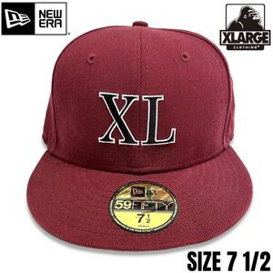 希少■NEW ERA (ニューエラ)× Ⅹ-LARGE (エクストララージ) XL LOS ANGELES ロサンゼルス 59FIFTY ベースボールキャップ 7 1/2 59.6㎝