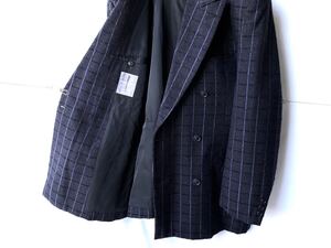 希少 80s 初期 issey miyake men イッセイミヤケメン デザインテーラードジャケット ギャザーカバーオール紫紺ネイビー 古着ビンテージ90s