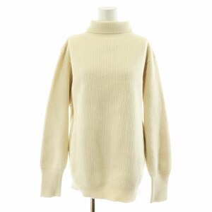 ジルサンダー JIL SANDER + ニット セーター 長袖 ハイネック コットン 34 S アイボリー /AN27 レディース