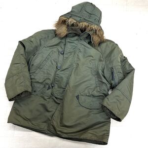 1671◎ USA製 ALPHA INDUSTRIES アルファ インダストリーズ トップス N-3B フライト ジャケット カーキ メンズL