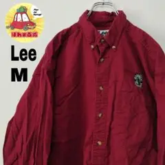 usa古着 Lee 長袖ワークシャツ　M ワインレッド　woodchuck