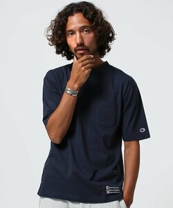 nano universe 別注 champion 半袖モック Tシャツ ナノユニバース チャンピオン NAVY