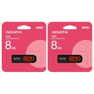 2本セット USBメモリ 8GB ADATA USB2.0 スライド式 AC008-8G-RKD USB 黒