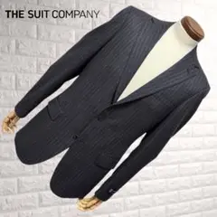 【YA7】THE SUIT COMPANY ダークグレー ストライプ 秋冬スーツ