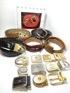 1円【おまとめ/現状品】ベルト　ベルトバックル　まとめ　GUCCI/グッチ　dunhill/ダンヒル等　