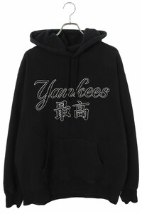 シュプリーム ヤンキース パーカー 22AW New York Yankees Kanji Hooded Sweatshirt サイズ:XL 最高刺繍パーカー 中古 OM10