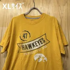 USA古着Tシャツ　XLサイズ HAWKEYES アイオワ