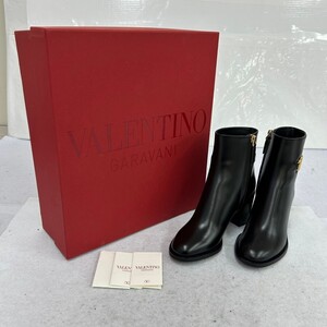 L427-O15-6760 VALENTINO GARAVANI ヴァレンティノガラヴァーニ ショートブーツ 36 ブラック 黒 レディース ヒール 約7.5cm 箱付き ⑩