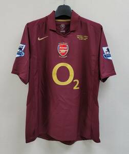 05-06アーセナル Arsenal(A)#10 ベルカンプ 半袖 Nike ハイベリー最後の試合 プレミアリーグ仕様 M-2