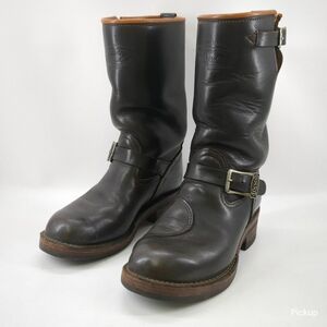 【希少】 WESCO BOSS エンジニアブーツ メンズ ダークブラウン サイズ8.5 90周年 カスタム 緑青やスレ等あり ウェスコ 中古 ◆3104/磐田店