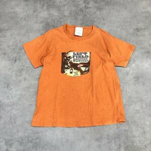 GQ197◇LEFT FIELD : USA製 プリントTシャツ◇M◇オレンジ系 レフトフィールド