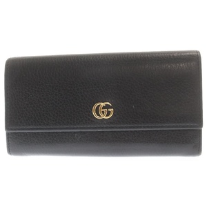 GUCCI グッチ GG プチマーモント レザー ウォレット 長財布 ブラック 456116