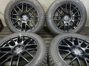 ★美品希少サイズ★J4T6627■235/55R19 BRIDGESTONE BLIZZAK DM-V3 WORK EMOTION M8R 8.5J 5H PCD108★条件有送料無料★超バリ溝 艶消し