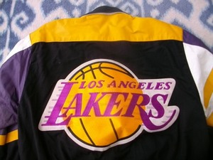 Jeff Hamilton製 ロサンゼルス レイカーズ 袖革？レザー？ジャケット 美品 M Los Angeles Lakers NBA ジェフハミルトン