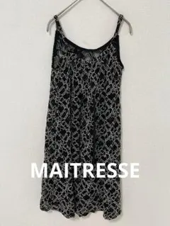 MAITRESSE ワンピース　キャミワンピース　ブラック　総柄