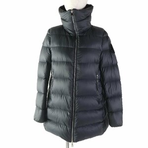 美品☆MONCLER モンクレール 19-20AW TORCON トルコン デカロゴワッペン付 襟元ベロア ZIPUP ダウンコート ブラック 0 正規品 レディース