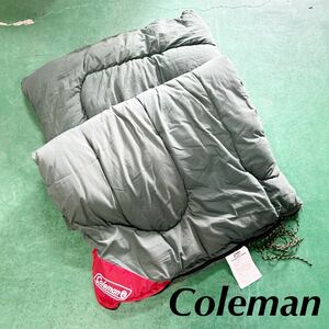 ▲ Coleman コールマン SLEEPINGl BAG スリーピングバッグ 寝袋 キャンプ アウトドア シュラフ やや傷汚れあり チェック柄 【otay-463】