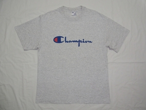 ☆美品・未着用☆ 90s USA製 ビンテージ Champion チャンピオン ロゴ Tシャツ sizeL グレー ☆古着 デッドストック 染込み 80s オールド