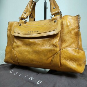 1円 CELINE セリーヌ ハンドバッグ トートバッグ ブギーバッグ 馬車 サルキー チャーム付 ライトブラウン レザー レディース