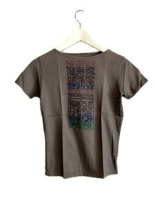 ヨーガンレール JURGEN LEHL Tシャツ カットソー M グレー 刺繍 綿 半袖 トップス レディース