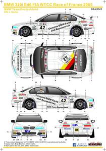 S.K.DECALS SK24143 1/24 size BMW320i E46 FIA WTCC Race of France 2005 シルクスクリーンデカール